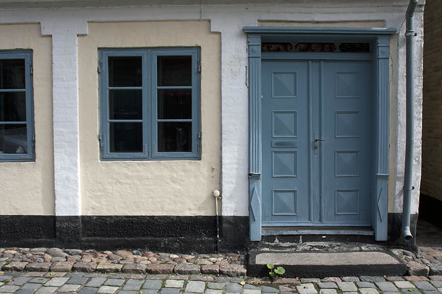Photo 00464: Teal door and window