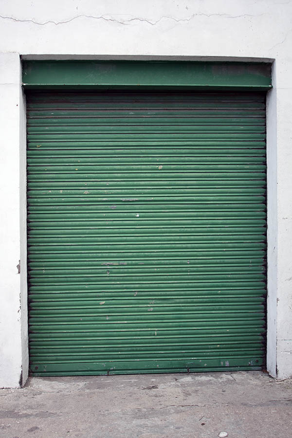 Photo 02879: Metal, green security shutter
