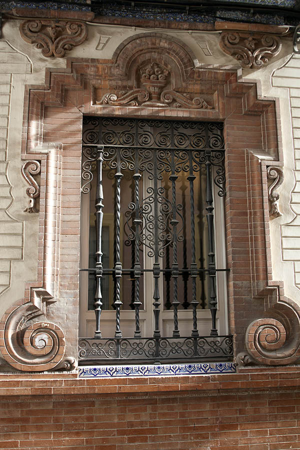 Photo 03226: Latticed, white window with two frames and excessive decoration