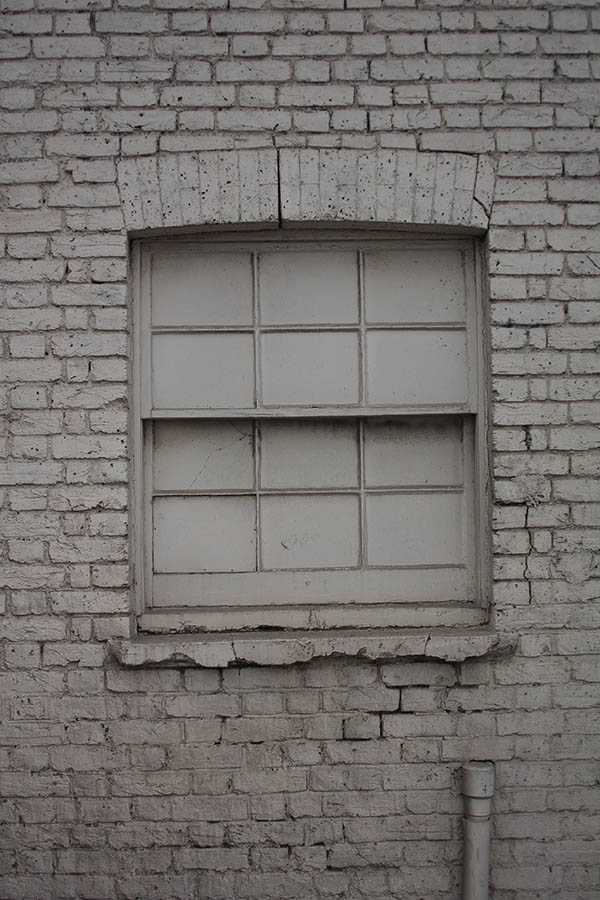 Photo 05762: White sash window with glass and wall painted white