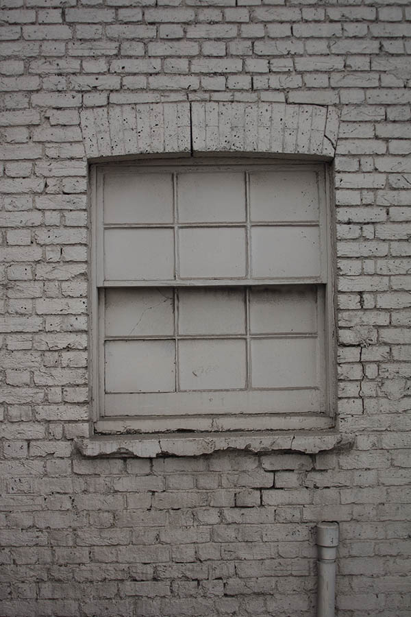 Photo 05762: White sash window with glass and wall painted white