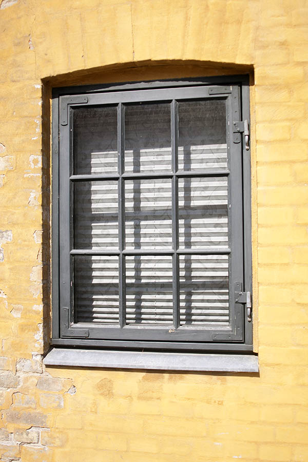 Photo 06076: Grey window with nine panes