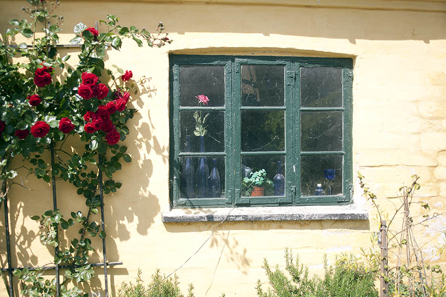 Photo 06149: Green window with nine panes