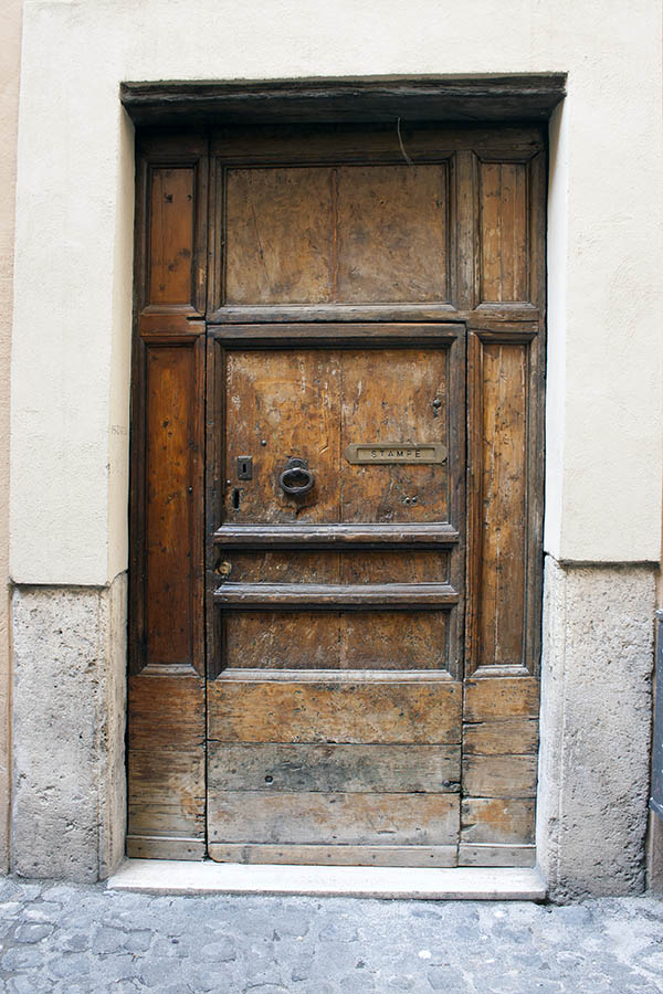 Photo 08142: Panelled, oiled door with sidepieces