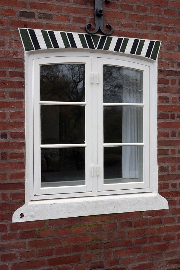 Photo 09704: Formed, white window with two frames and six panes