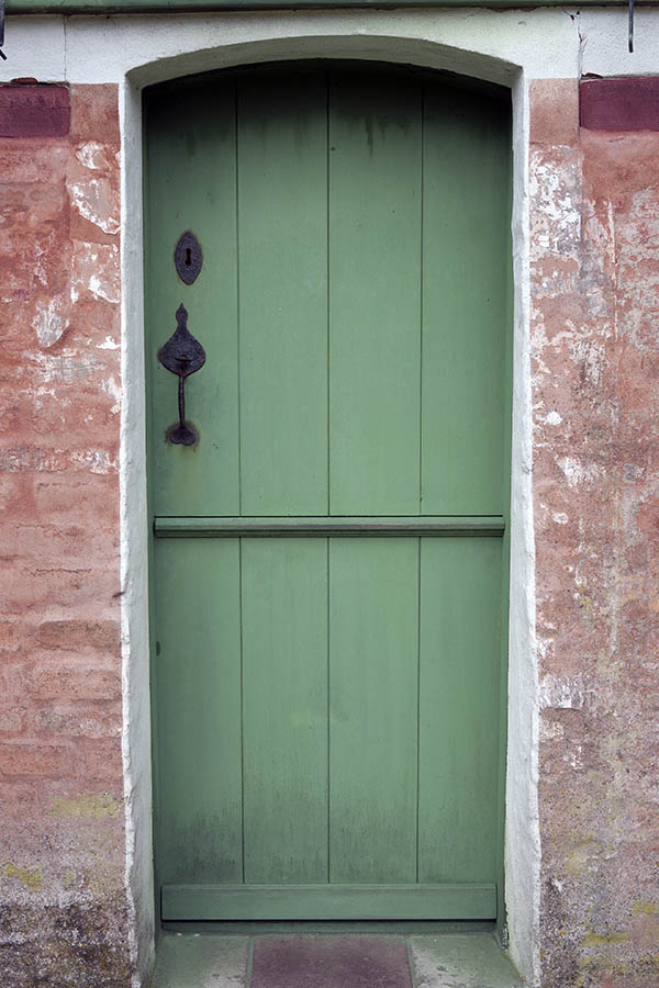 Photo 09910: Formed, green half-door leading to a stable