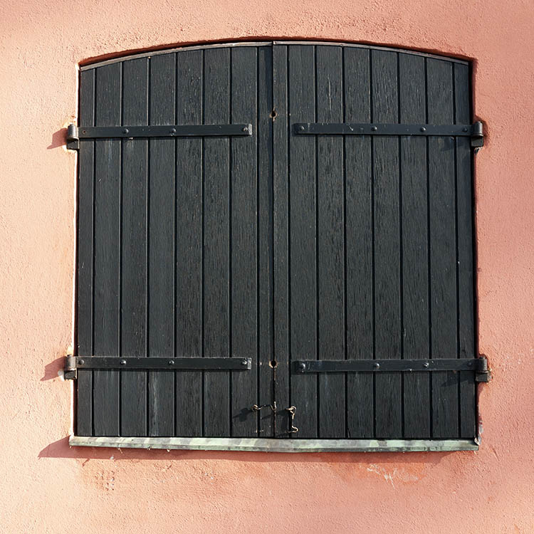 Photo 10025: Black, formed shutters