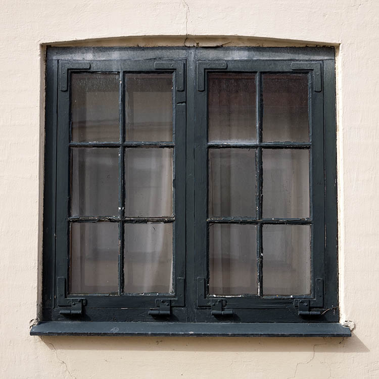 Photo 10713: Black window with two frames and 12 panes