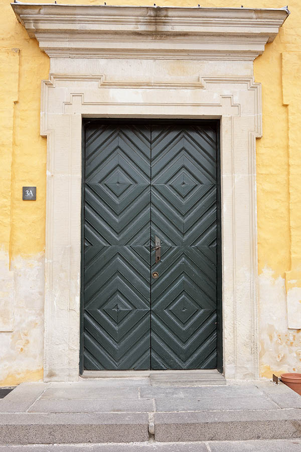 Photo 10990: Green double door in diamond pattern