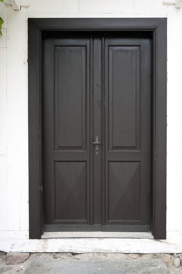 Photo 11204: Panelled, black double door