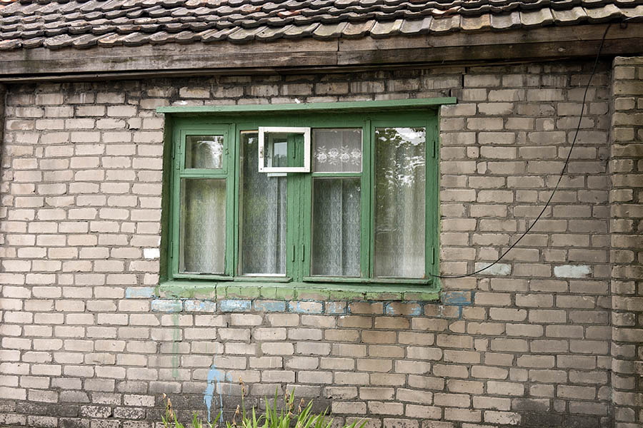 Photo 12811: Two green windows with three panes each