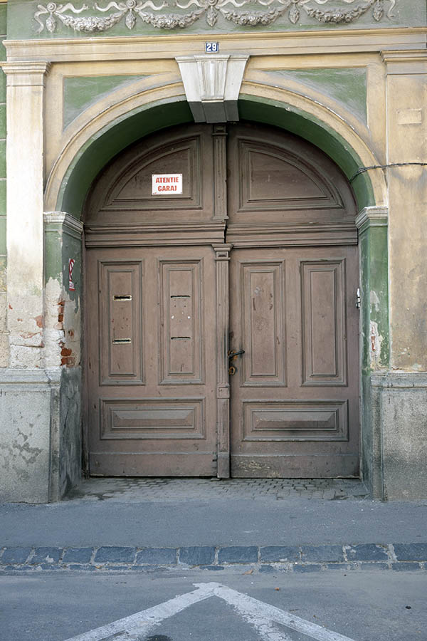 Photo 14519: Formed, panelled, brown gate