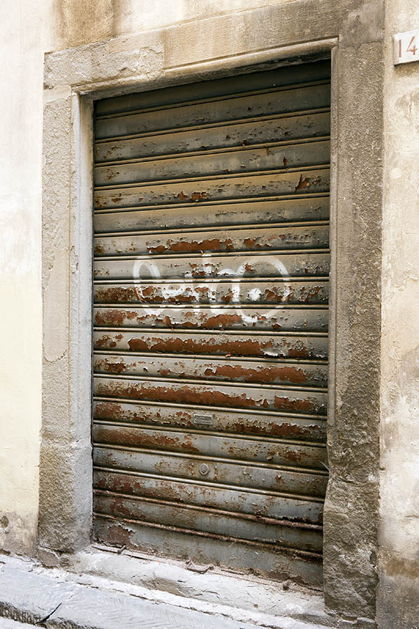 Photo 14742: Decayed, grey security shutter