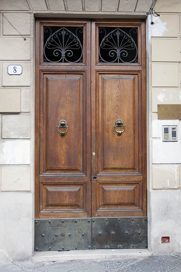 Photo 14965: Panelled, oiled double doors with latticed door lights