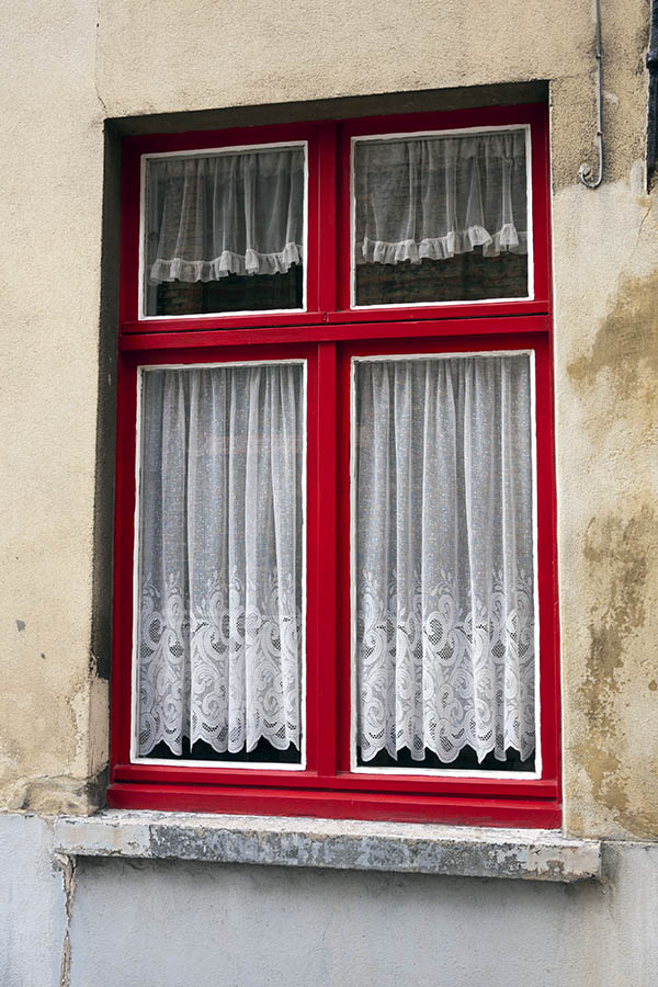 Photo 15846: Red and white window with four panes