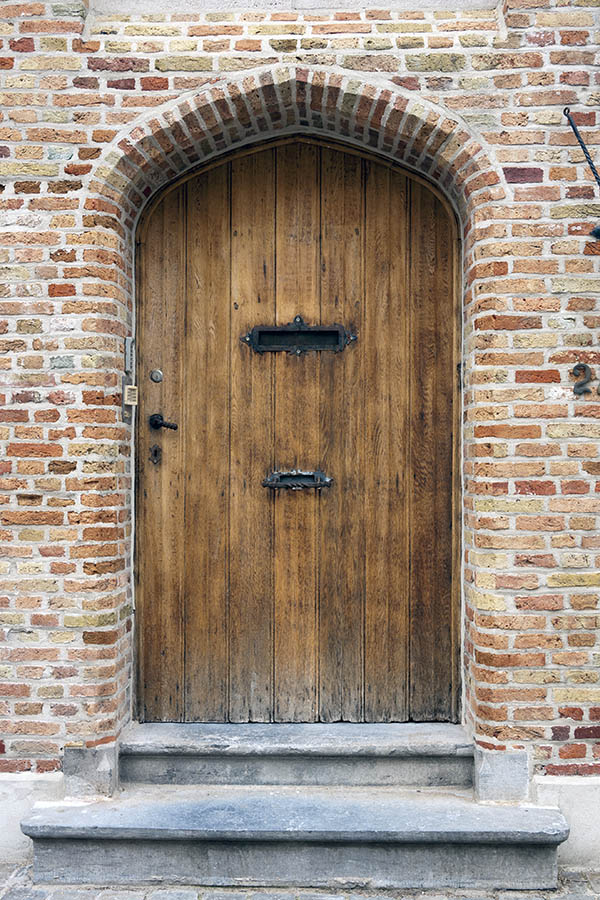 Photo 16056: Decayed, formed, oiled door made of planks
