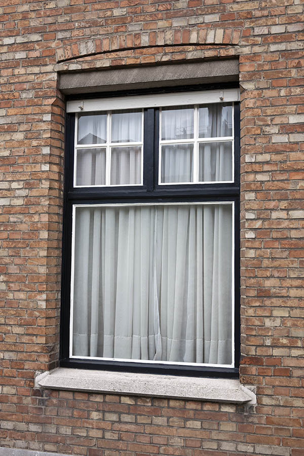 Photo 16097: Blue and white window with three panes and nine panes