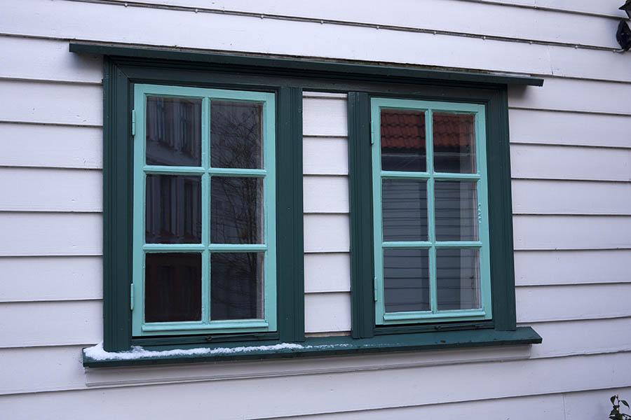 Photo 16869: Two turquoise and green windows with six panes each