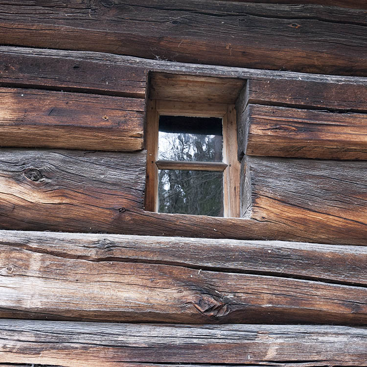 Photo 17420: Tiny, brown window with two panes