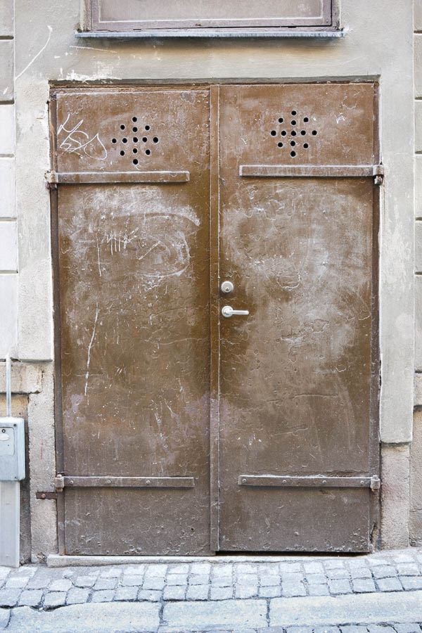 Photo 17700: Brown metal plate double door