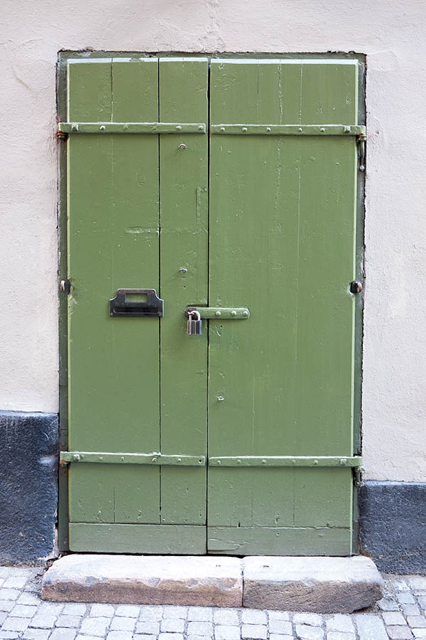 Photo 17861: Green double door of boards