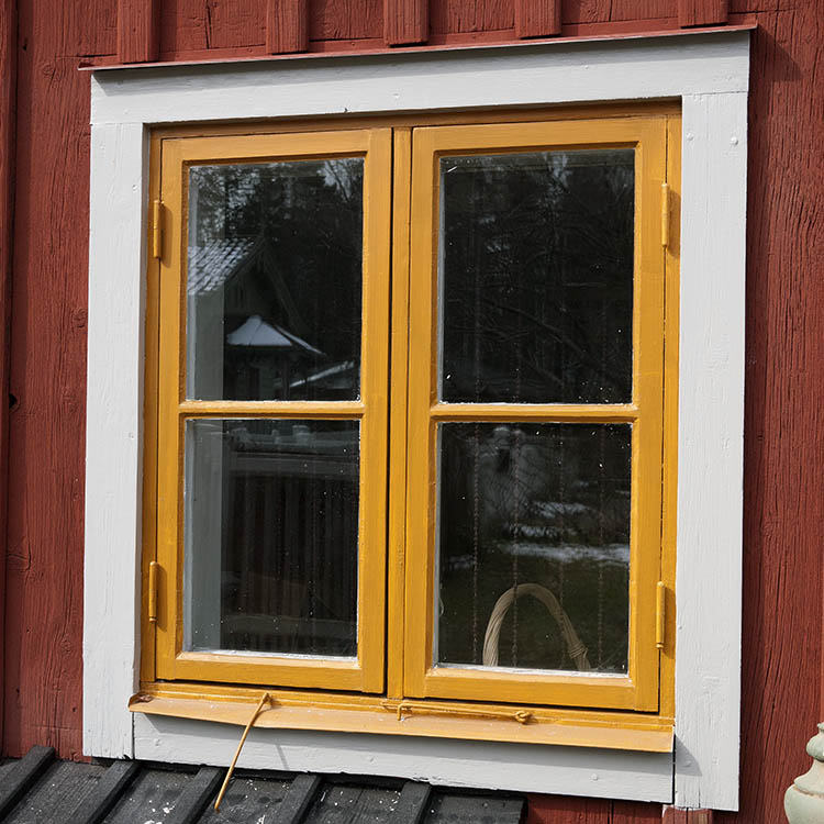 Photo 18161: Yellow window with two frames and four panes in a white frame