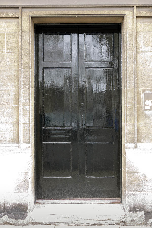 Photo 18781: Panelled, black door