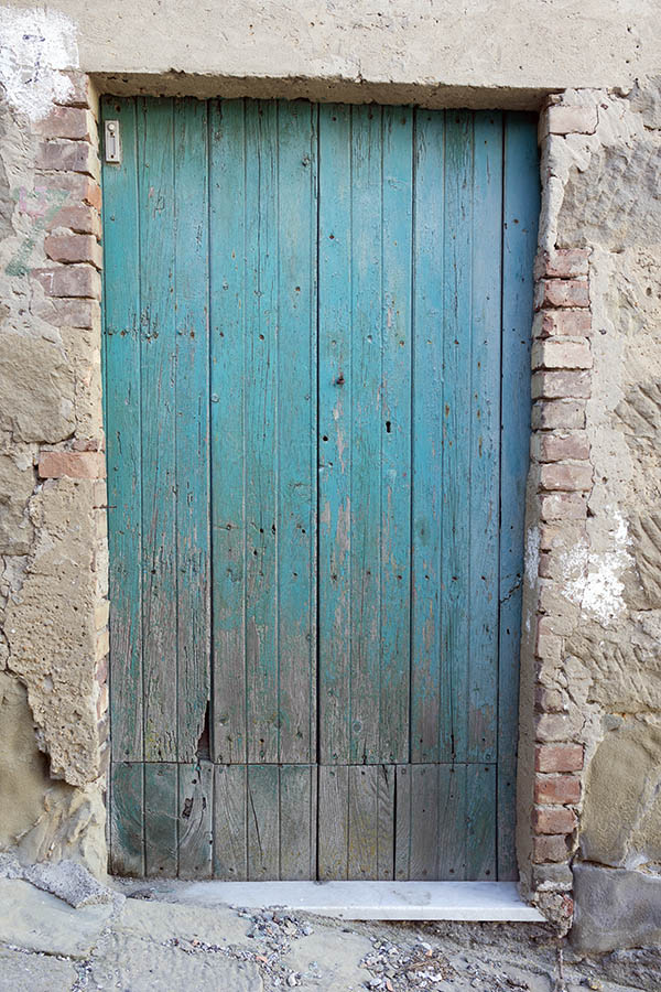 Photo 24701: Decayed, light green door of planks