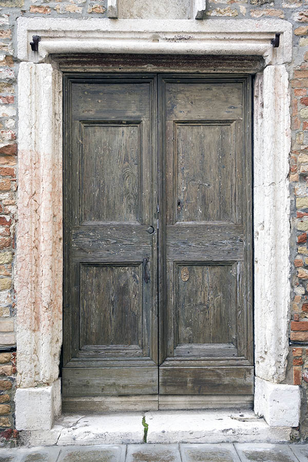 Photo 24812: Panelled, unpainted, oiled double door