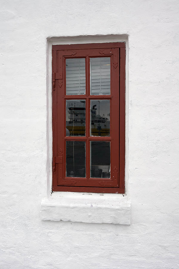 Photo 25115: Narrow, little, brown window with six panes