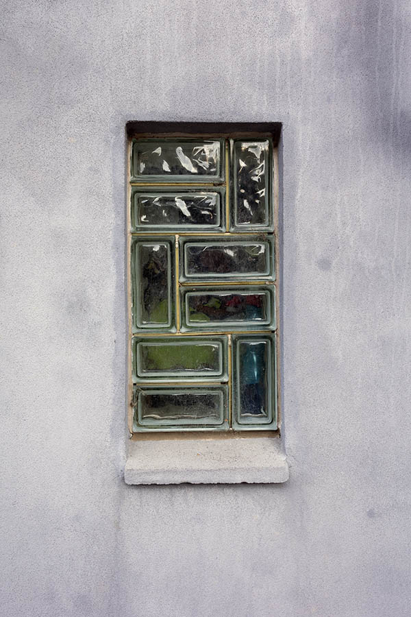 Photo 25281: Narrow, grey window made from glass bricks