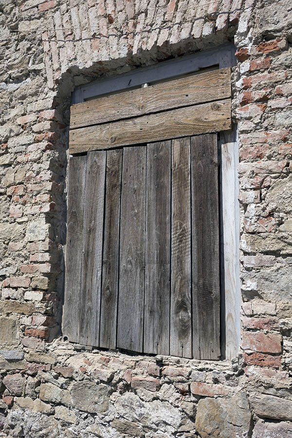Photo 25468: No window: A white window covered with boards