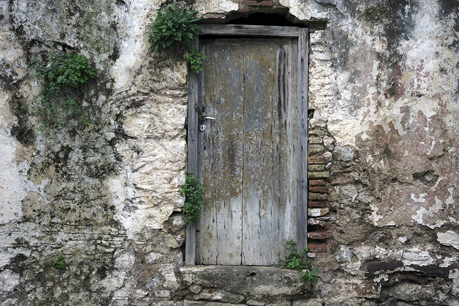 Photo 26902: Worn, unpainted, door of boards