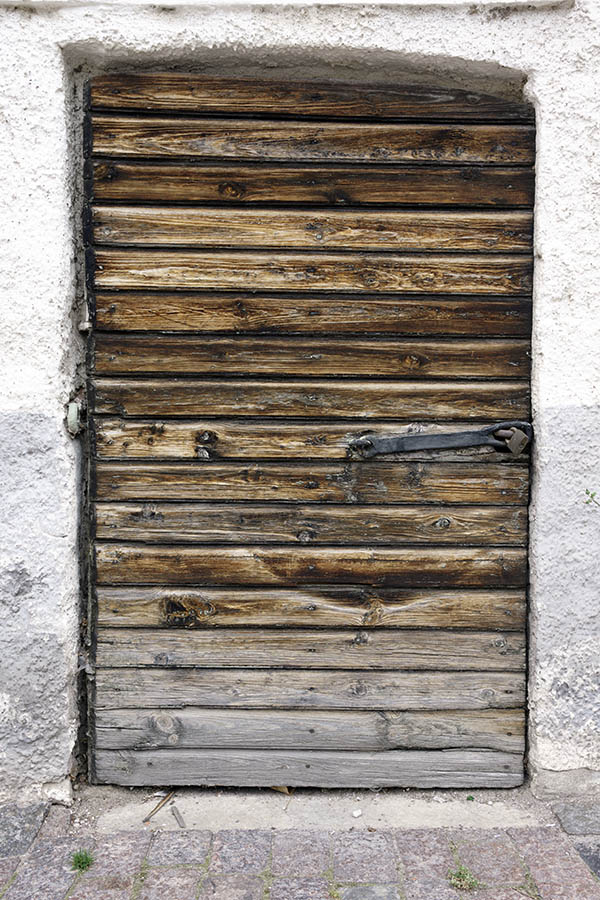 Photo 26967: Worn, oiled and unpainted trapdoor of boards