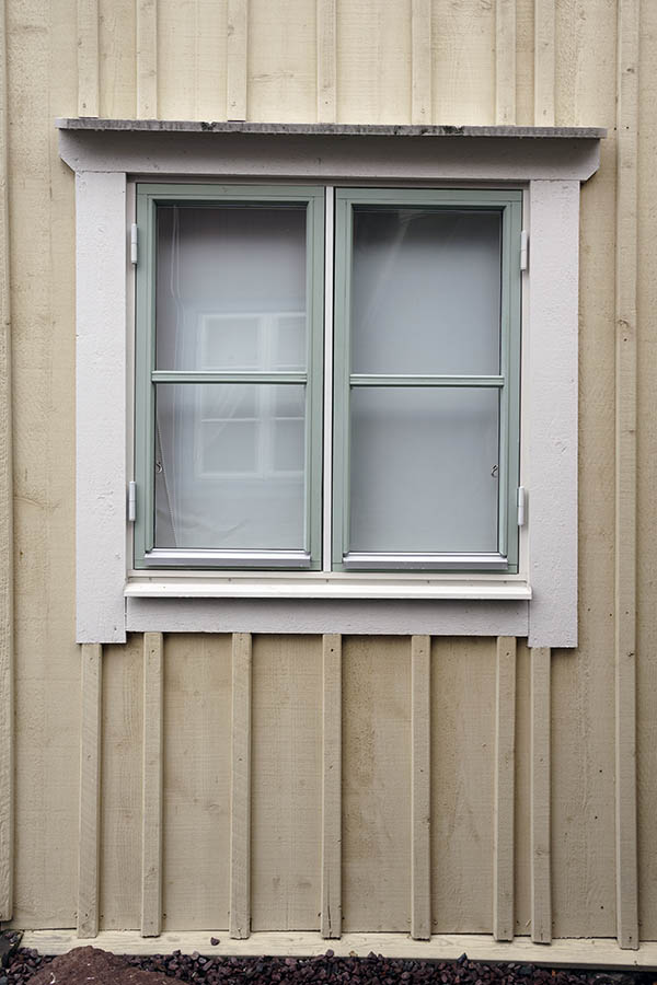 Photo 27039: Light green and grey window with two frames and four panes