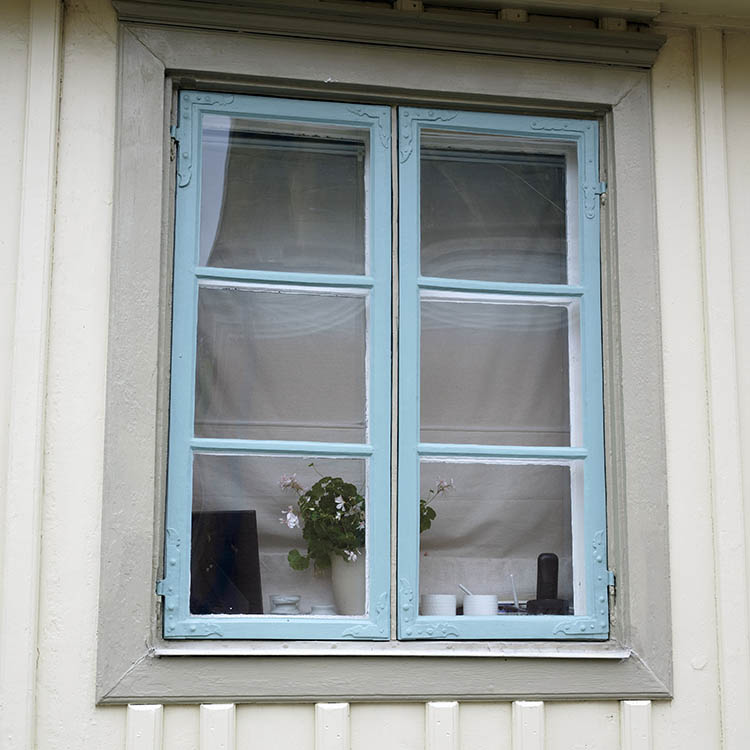 Photo 27196: Light blue window with two frames and six panes in a grey frame