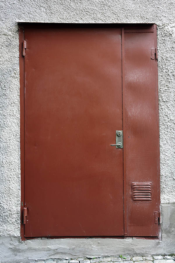 Photo 27224: Brown metal door with sidepiece