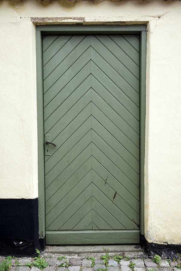 Photo 27337: Light green door of diagonal boards