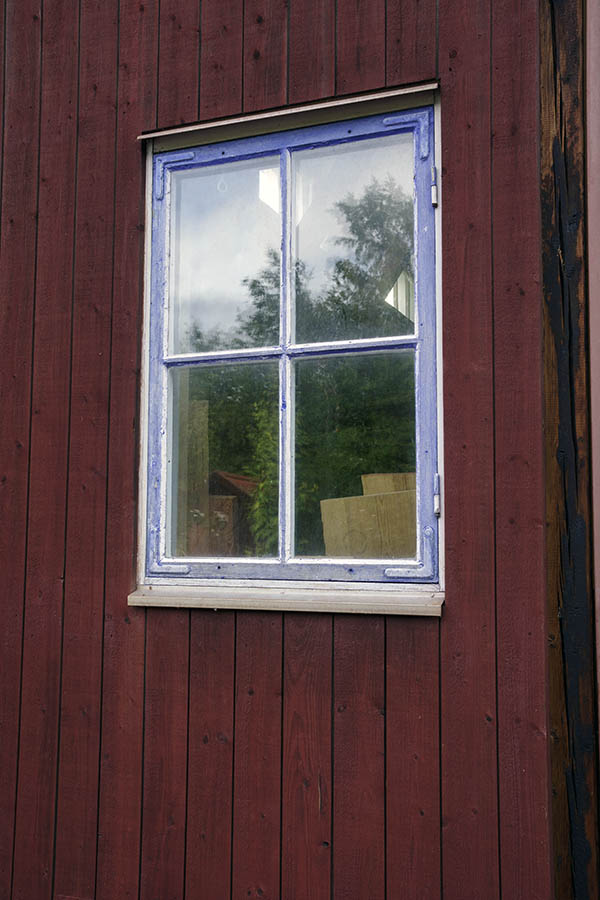 Photo 27351: Worn, violet window with four panes