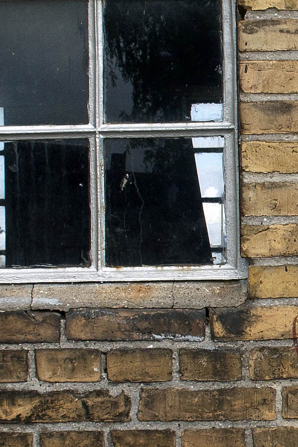 Photo 00417: Two white, metal, stable windows