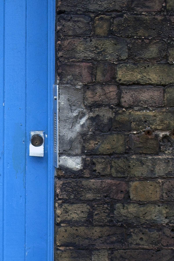 Photo 01638: Blue door with iron nails