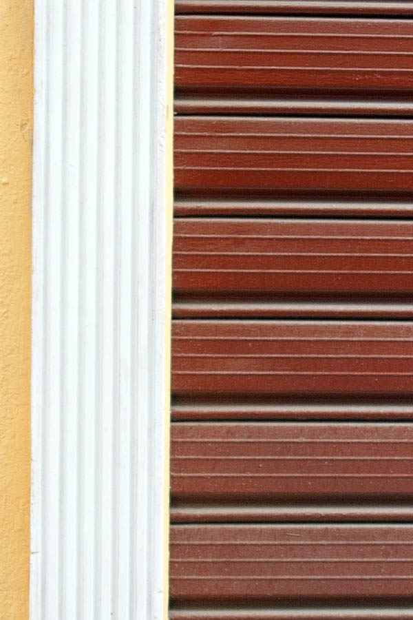 Photo 02636: Red security shutter with nice colours around