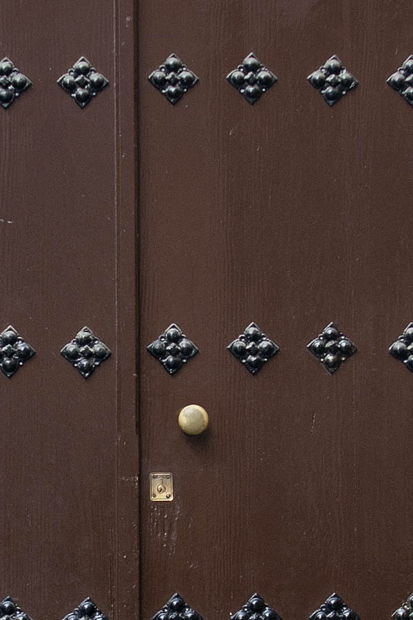 Photo 03224: Brown gate with nails and foot plate