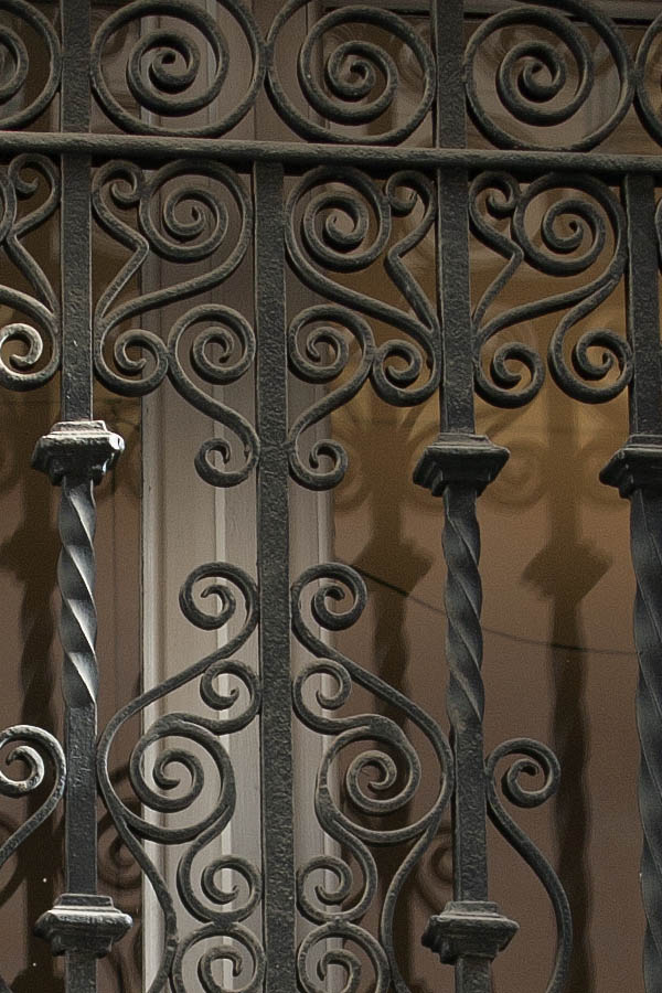 Photo 03226: Latticed, white window with two frames and excessive decoration