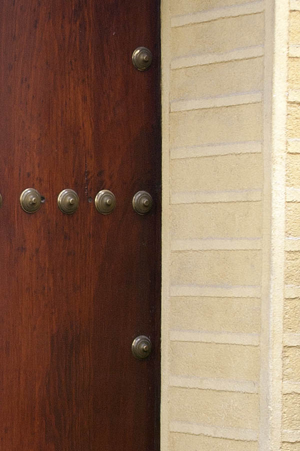 Photo 03277: Decorated, oiled, mahogany double door in old style