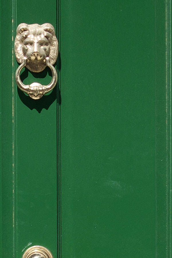 Photo 04530: Panelled, green door with fan light