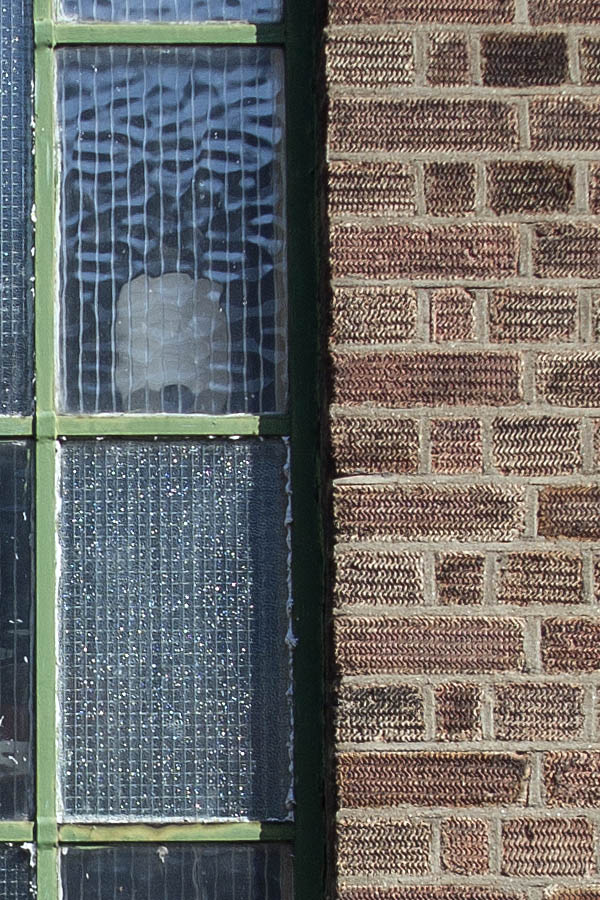 Photo 04893: Green metal window with 17 panes