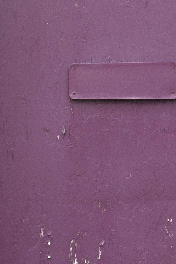 Photo 05210: Worn, purple door with top window