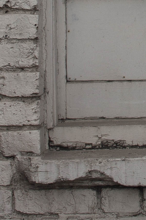 Photo 05762: White sash window with glass and wall painted white