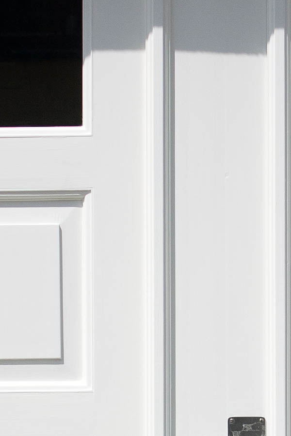Photo 06175: Panelled, white double door with door lights and pilaster